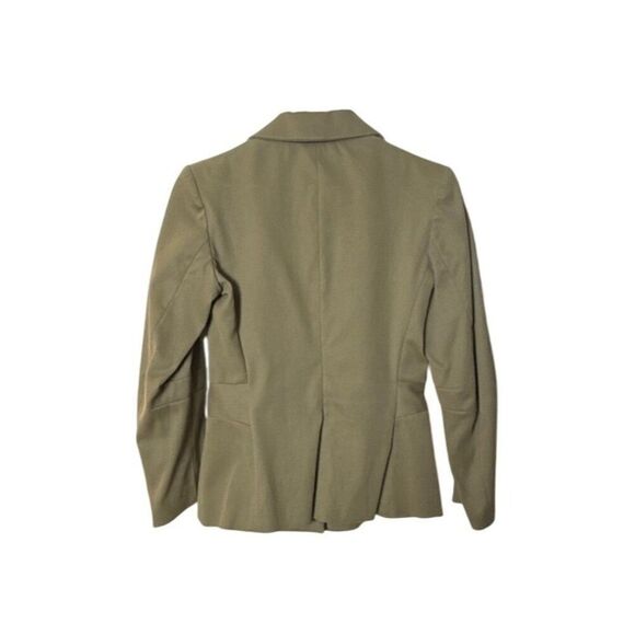 Olive Green Womens Blazer Jacket Double-Button Front Made In Portugal Size 4 - Picture 2 of 7